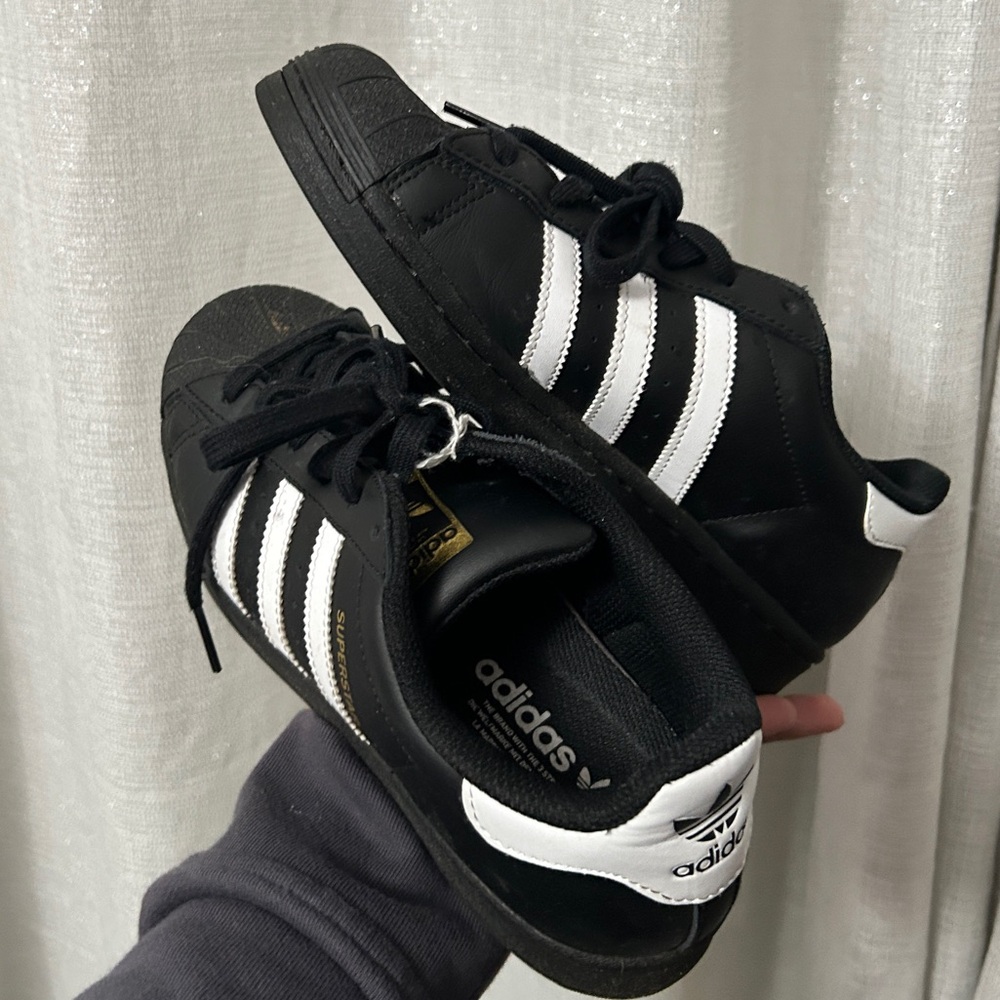 Adidas Men's Black and White Striped Sneakers